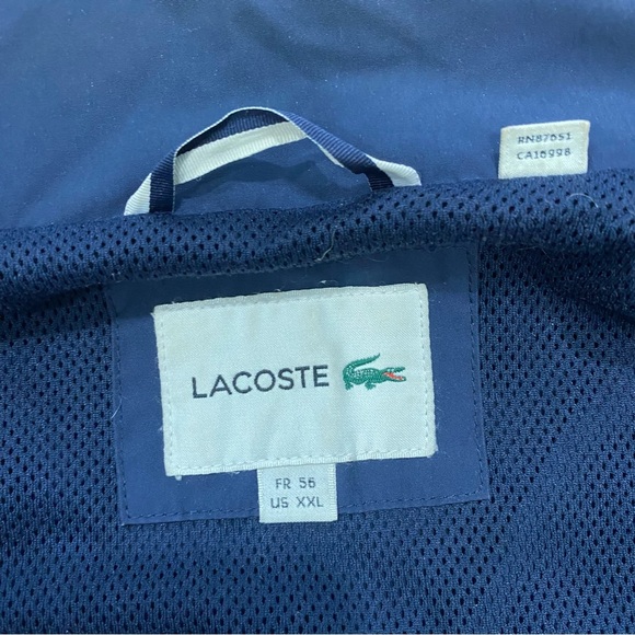 Lacoste Jacket Mens XXL Navy Blue Yachting Parka Wind Rain Coat - Picture 8 of 13